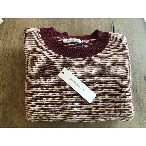 Stitches & Stripes Crew Neck Red and White Striped Sweater - XL - Picture 6 of 6